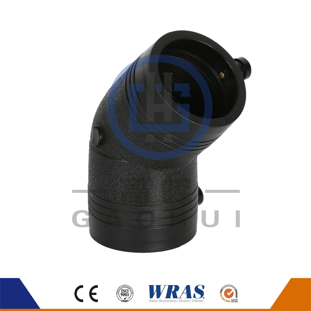 HDPE با استفاده از الکترو فیوژن 45 درجه خم آرنج برای تأمین آب HDPE با استفاده از الکترو فیوژن 45 درجه خم آرنج برای تأمین آب