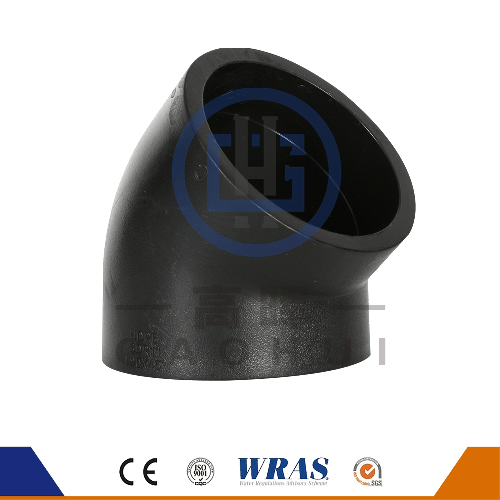 همجوشی سوکت HDPE 45 درجه آرنج