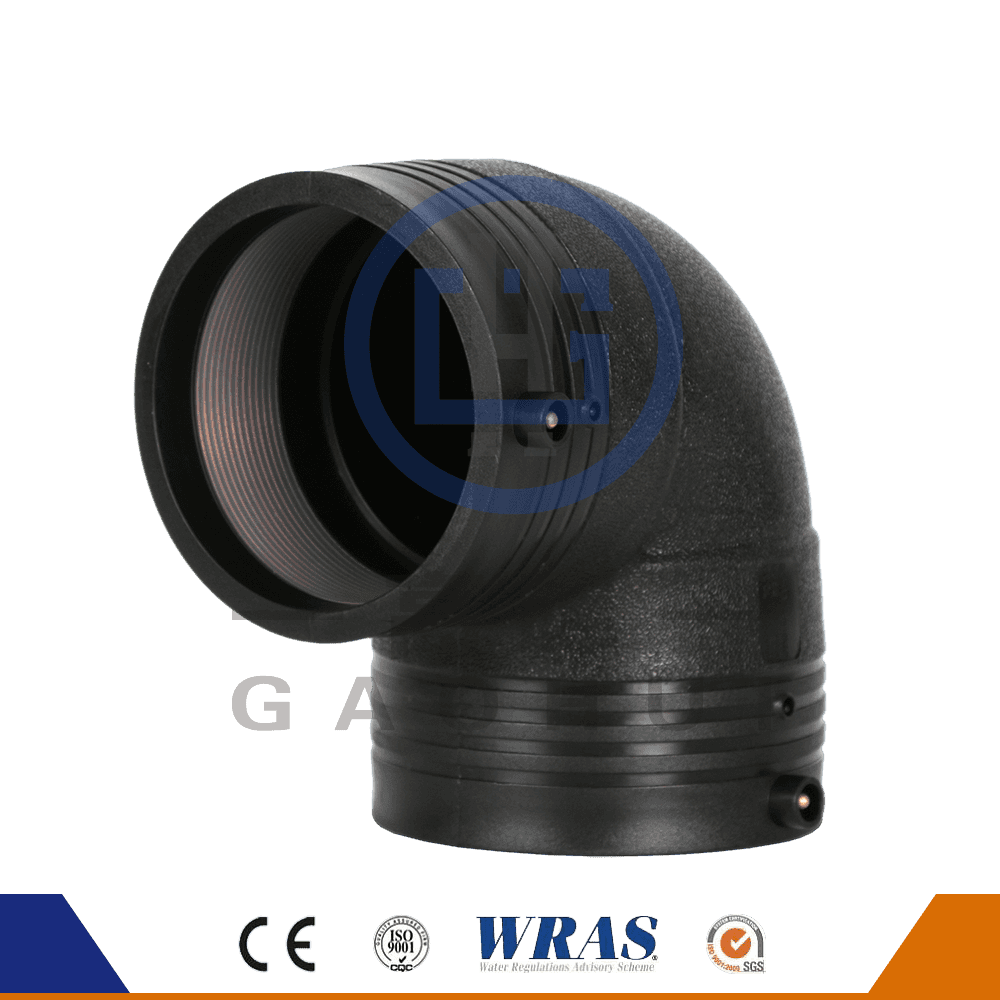 HDPE FOUSION ELECTRO FUSION 90 درجه آرنج برای تأمین آب